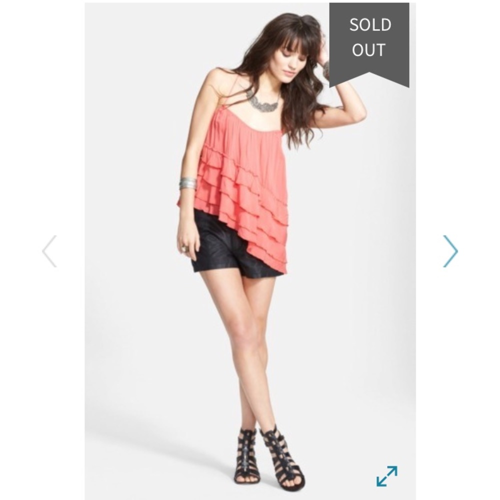 Free People sold out boho asymmetrical ruffle tank